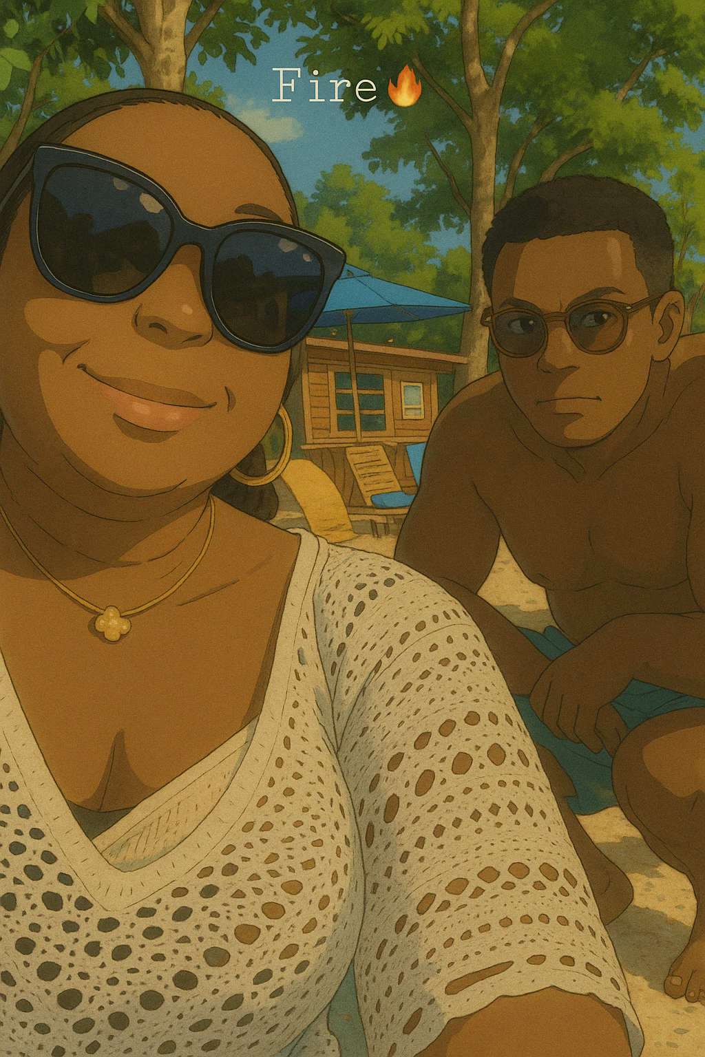 Glenford and Susan at the beach